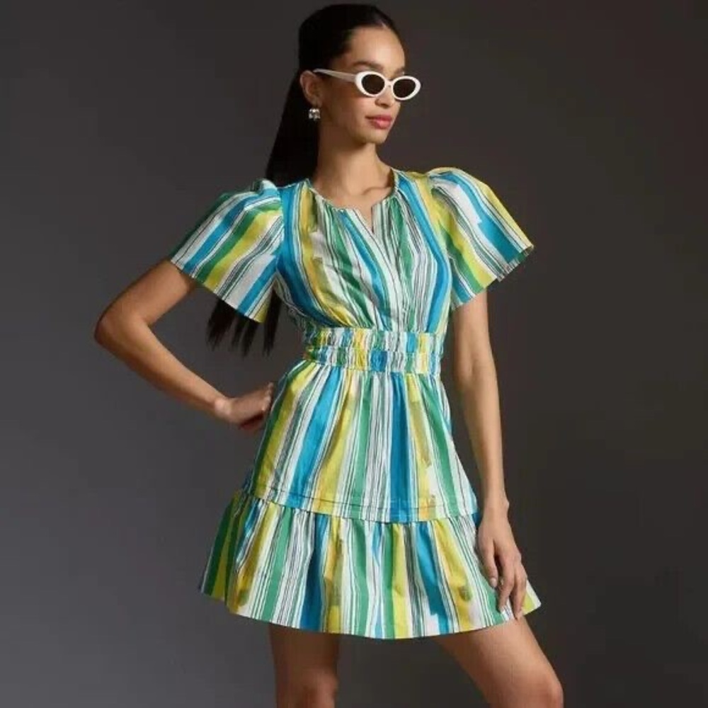 Anthropologie Somerset mini dress maize